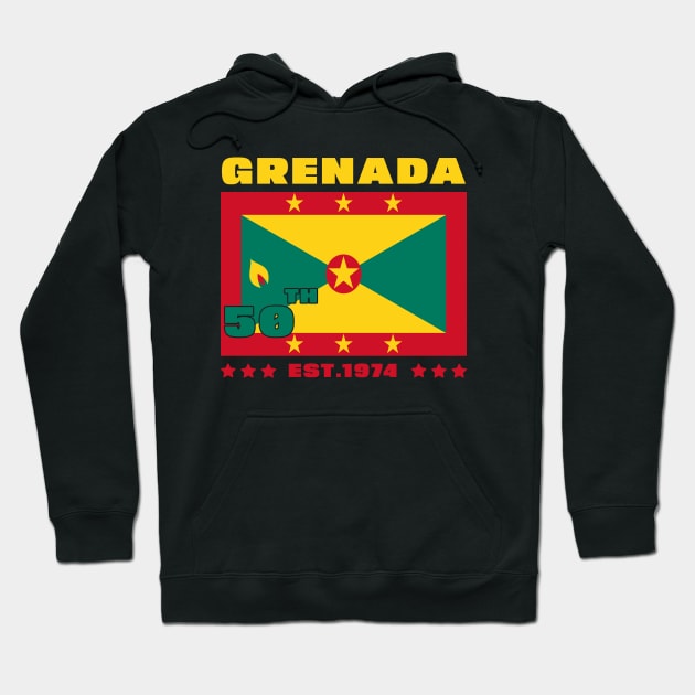 Grenada 50th Independence Day Grenadian Pride Grenada Flag Hoodie by DesignergiftsCie